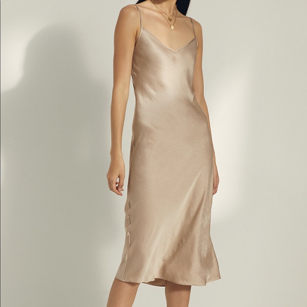Gold Aritzia Slip Dress
